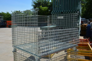 Heavy-Duty 4000 lb capacity wire baskets for warehouse.
