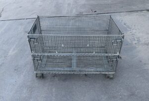 Industrial wire baskets for pallet rack storage